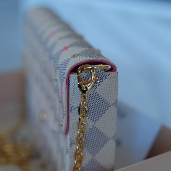 LOUIS VUITTON - Felicie Pochette Studded Damier Azur SPECIAL LIMITED EDITION - Picture 13 of 16